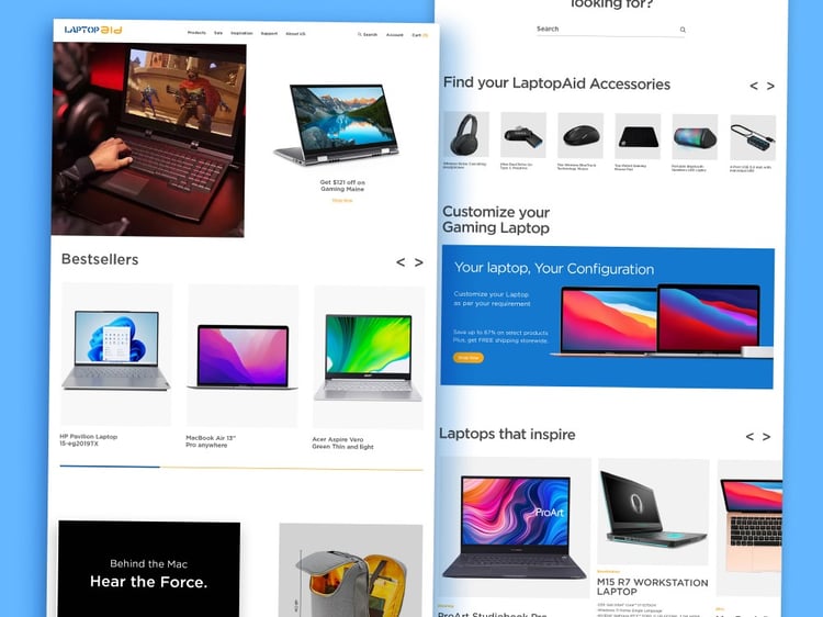 Responsive web & phone UI/UX, landing page design in Figma, XD ...