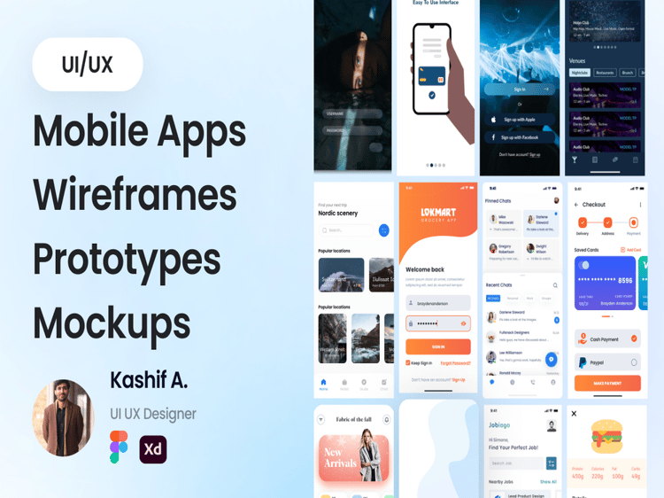 UI UX design for mobile apps in adobe xd or Figma | Upwork