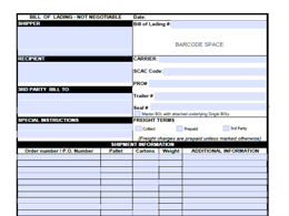 Bill of Lading Form PDF | BOL Printable Form for Logistics LTL Shipments |  Upwork