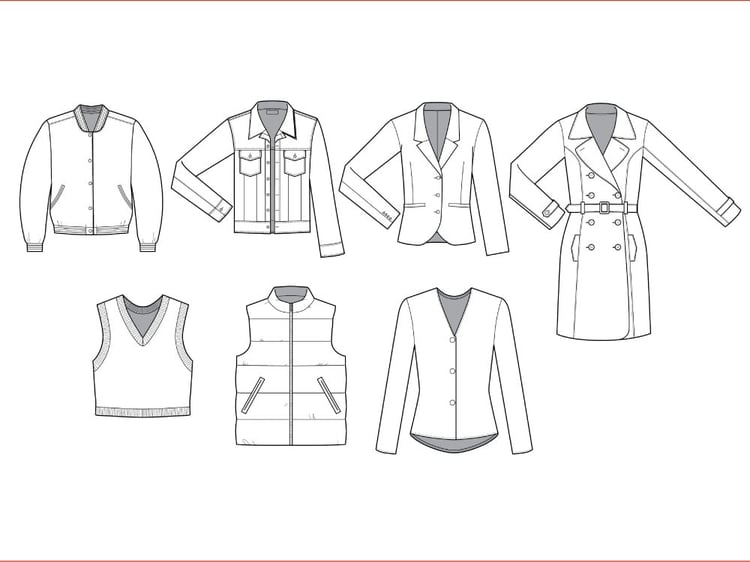 A precise fashion flat sketch (2D technical drawing) | Upwork