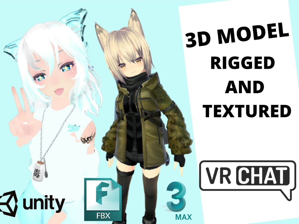 A custom VR chat avatar, Vtube model, 3D vrchat avatar for unity | Upwork