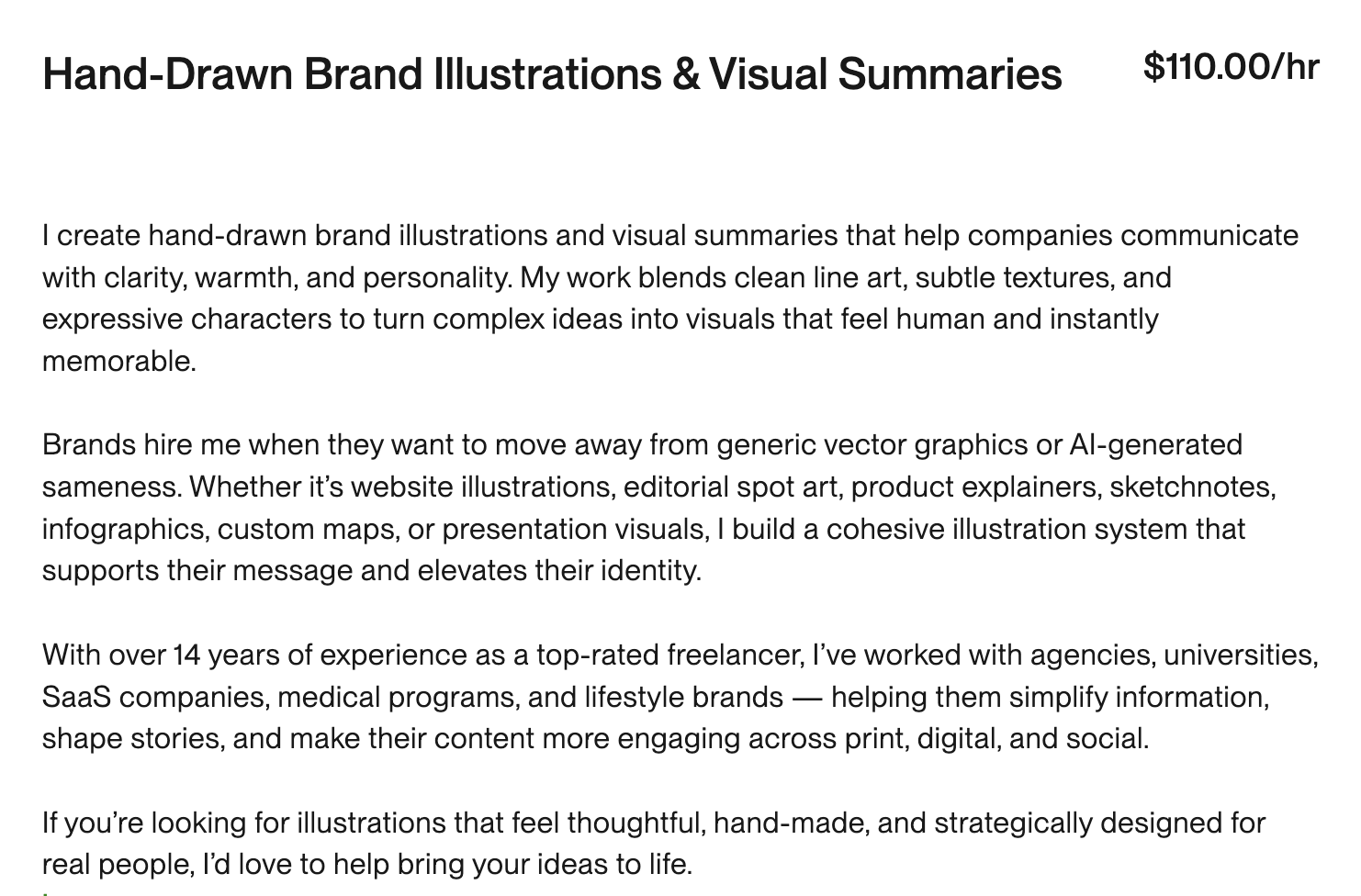 designer profile example