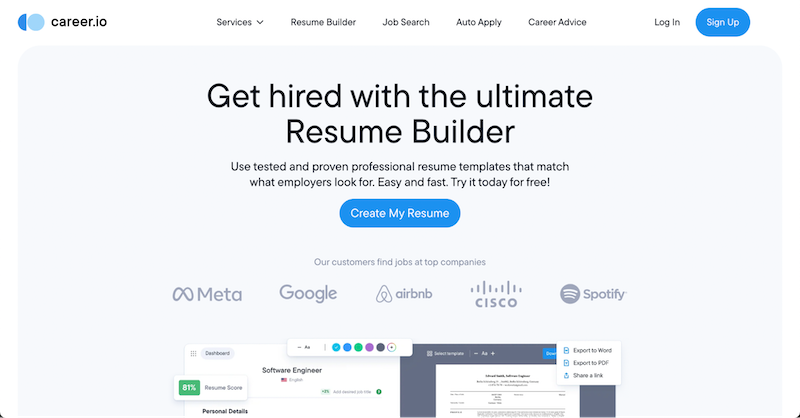 Career.io Resume Builder