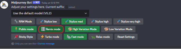 You can turn off Remix Mode using the /settings command and deselect the Remix mode button, shown below
