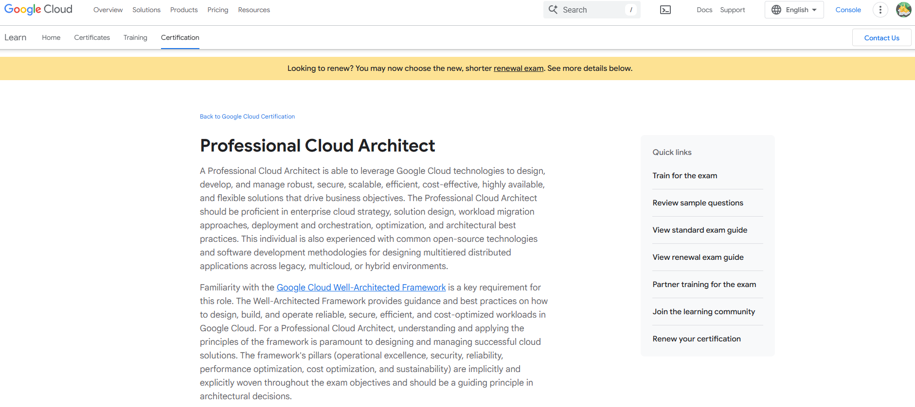 Professional cloud architect