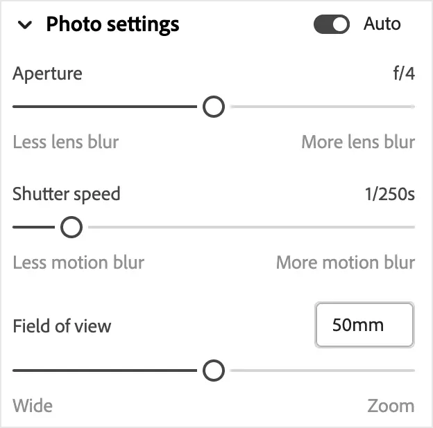 Photo settings