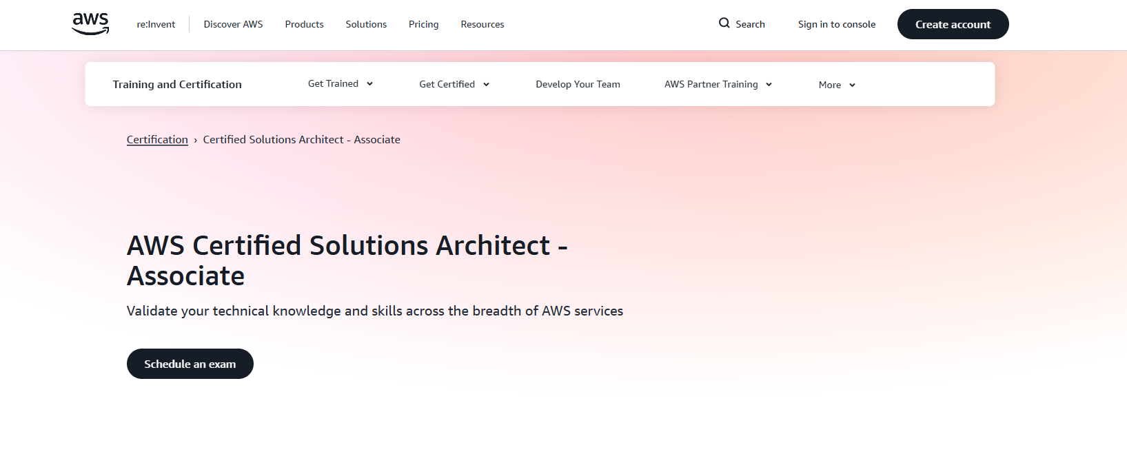 AWS certified solutions architect — associate