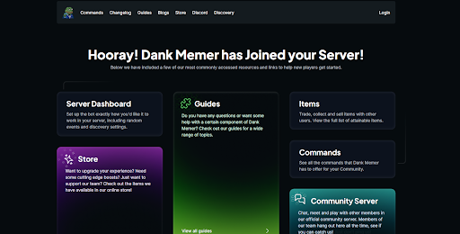 Dank Memer has joined your server!