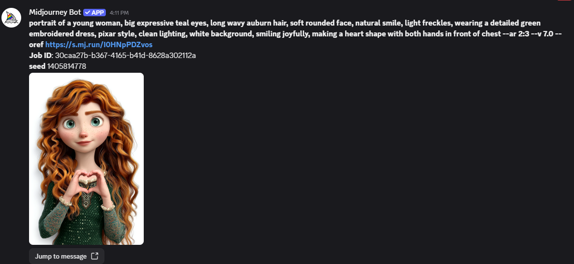 The Midjourney bot will send a seed number to your Discord inbox, as shown below.