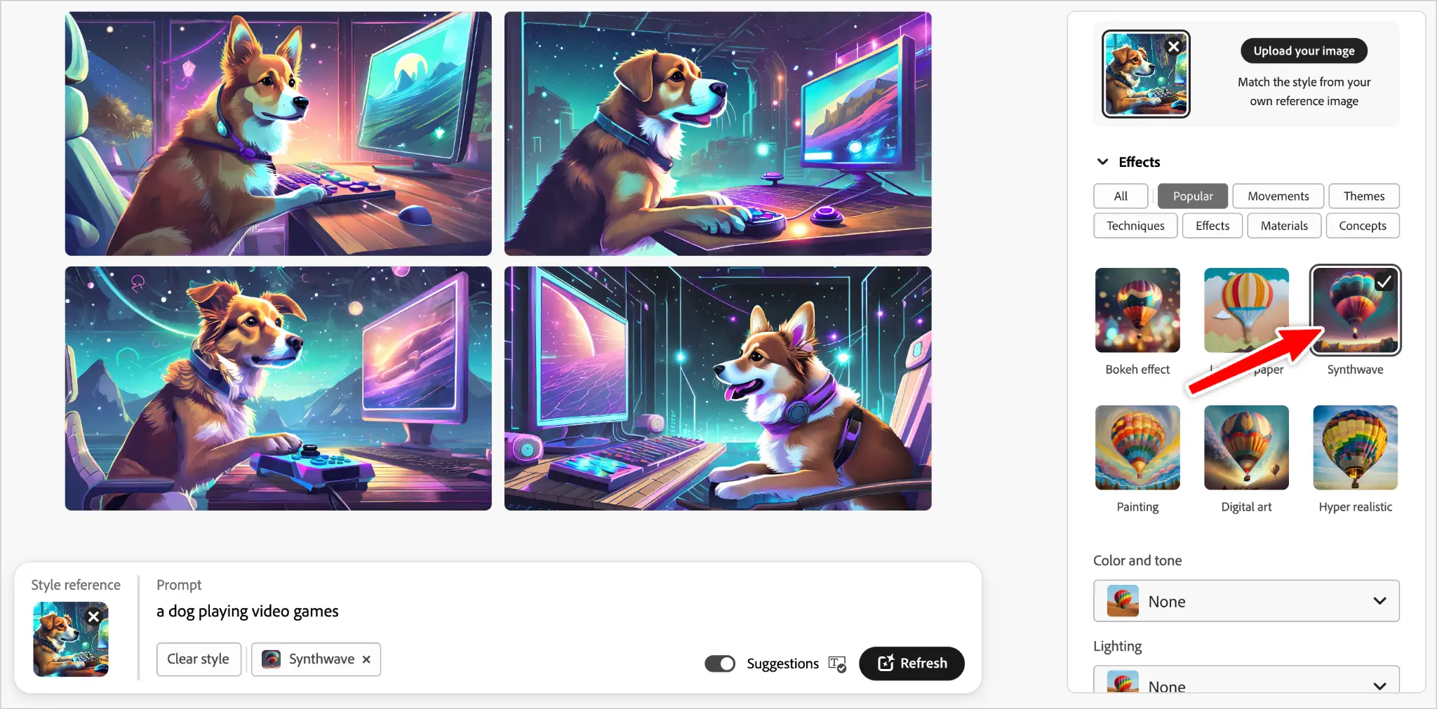 synth wave dogs