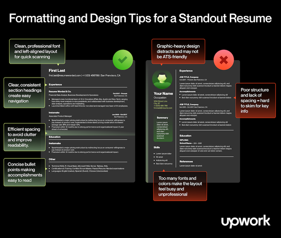 Formatting and Design Tips for a Standout Resume
