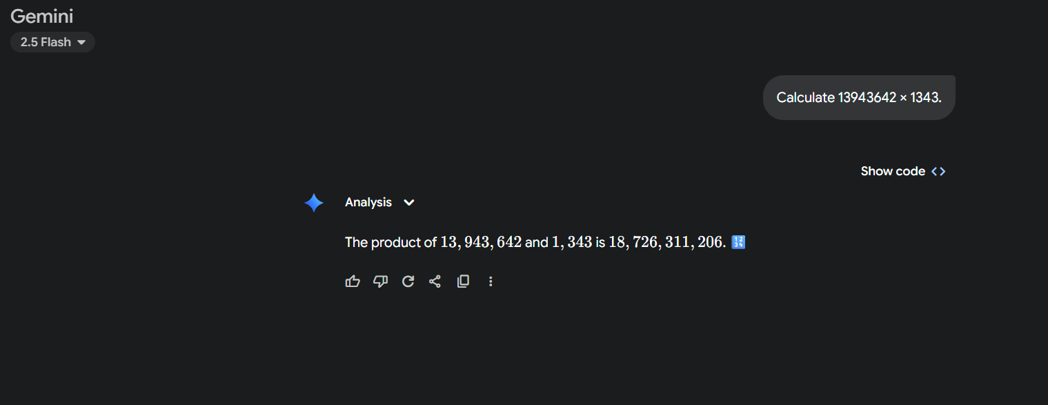 Google Gemini echoed the same answer of 18,726,311,206