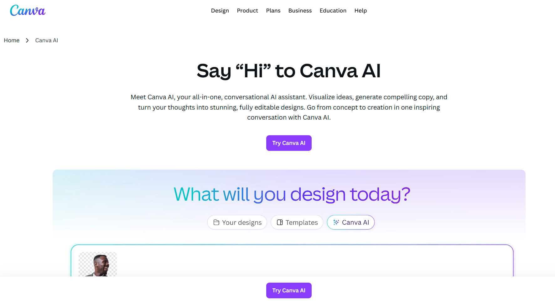 Canva with AI features