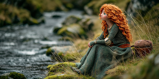 We used this prompt to place the character near a river