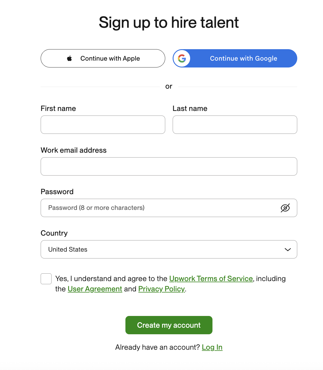 Sign up to hire talent