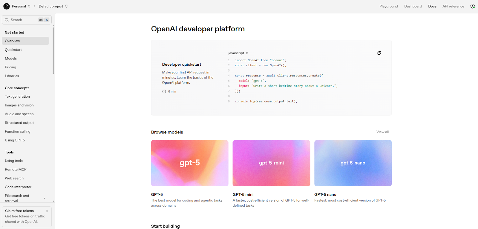 Once you've created an account, log in to the OpenAI developer platform.
