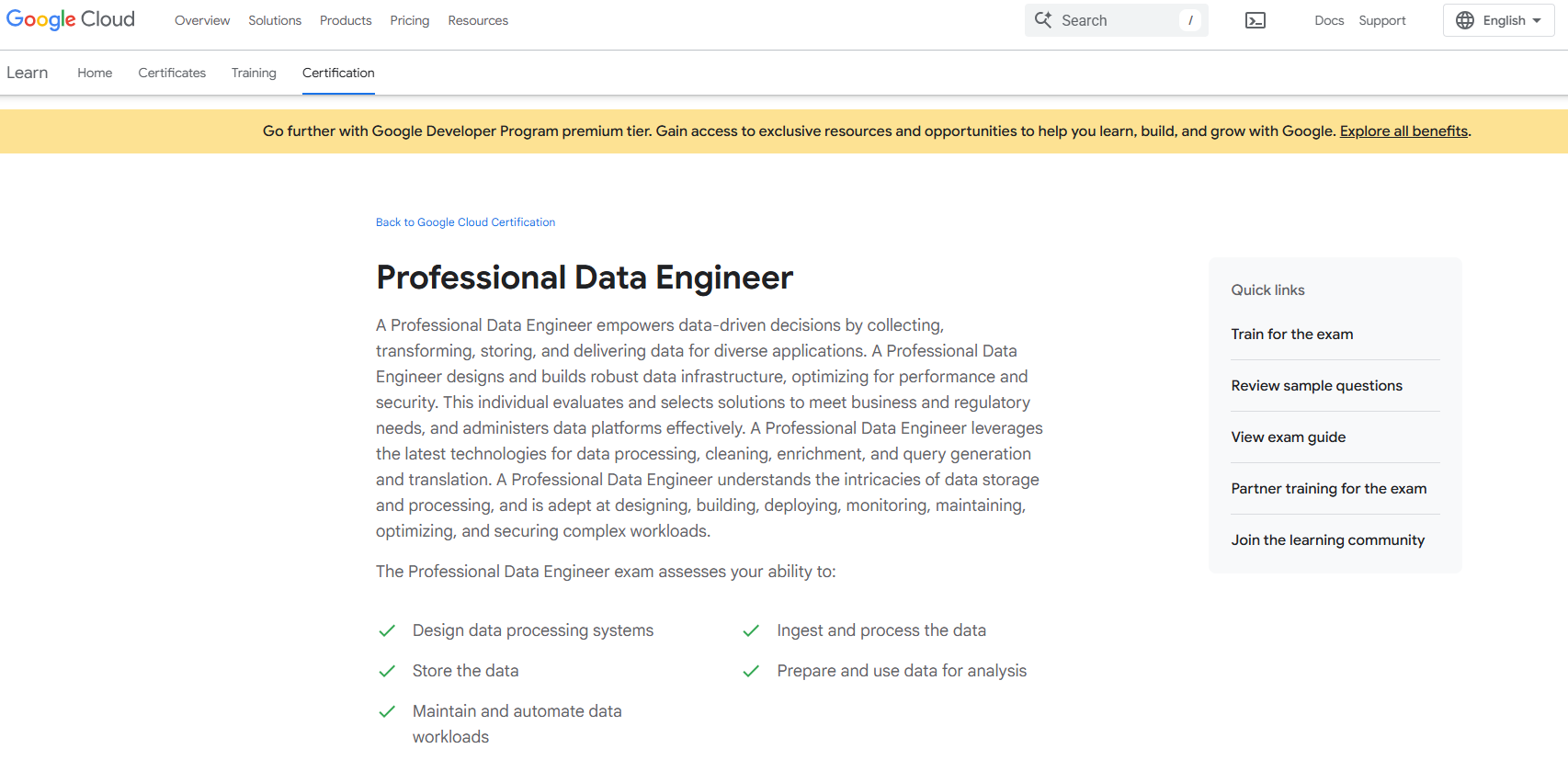 Google-certified professional data engineer