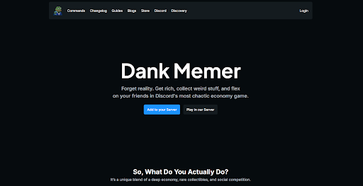 Navigate to the Dank Memer website