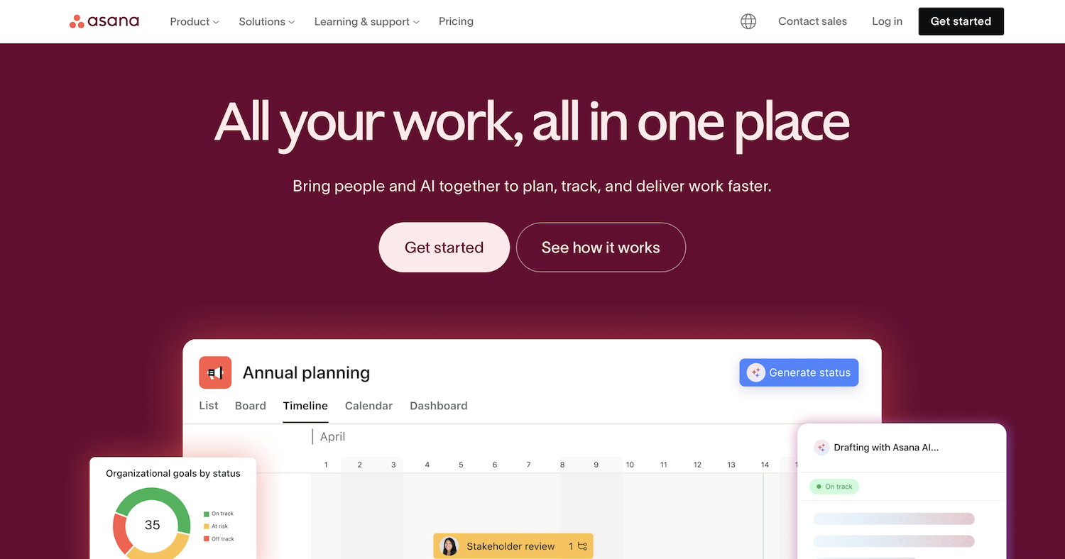 Asana for project management