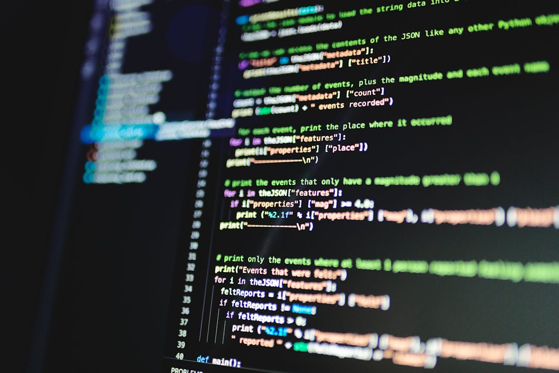 screen with code