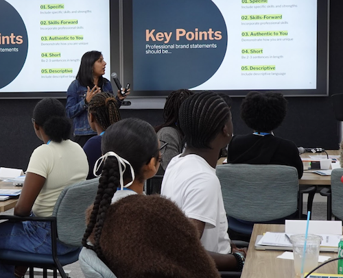 Prelude partners with employers and schools to offer paid internships for high school students from lower-income communities. Its goal is to help students lead purpose-filled lives and achieve economic freedom by offering work-based learning experiences that empower students to identify and realize their most ambitious goals.