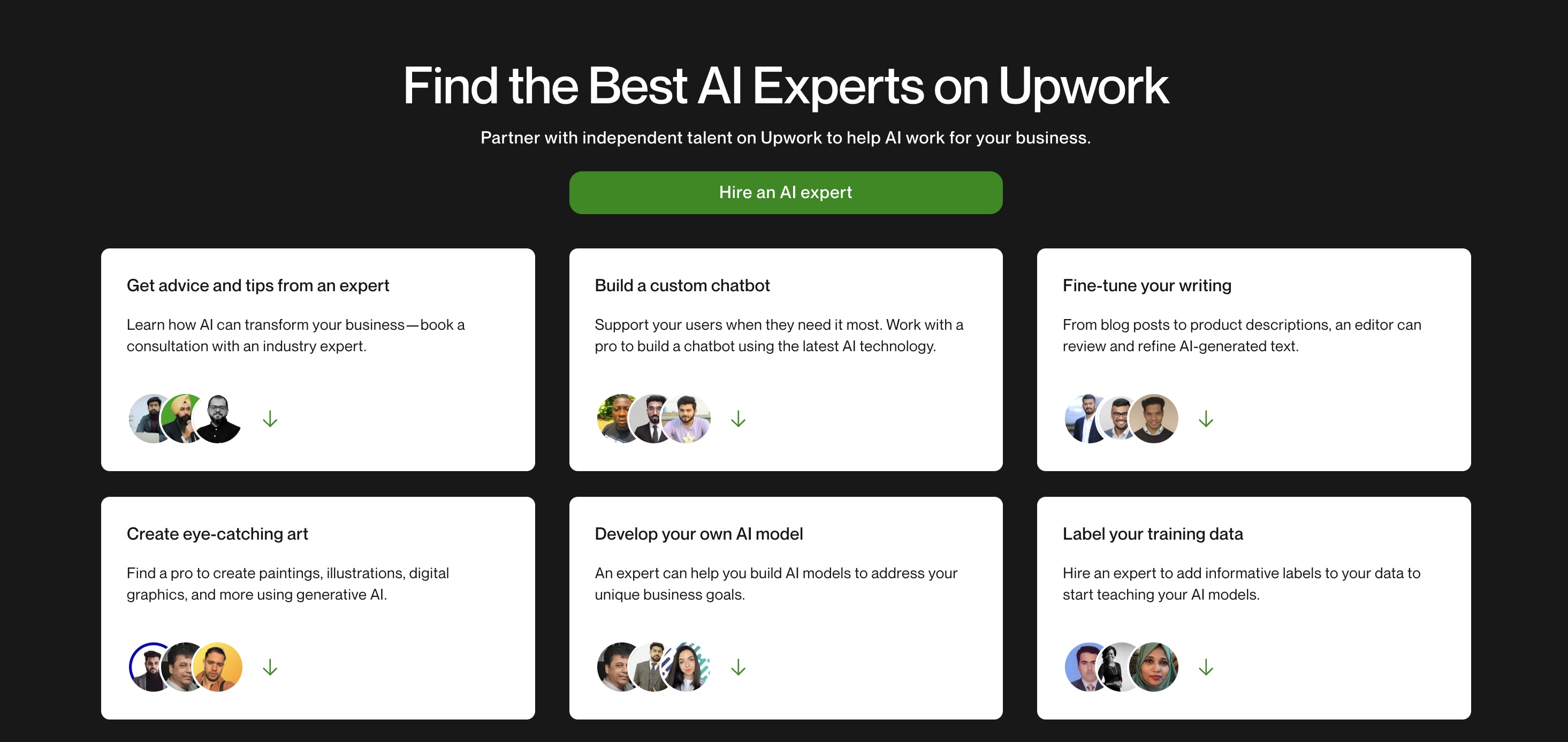 Upwork AI talent