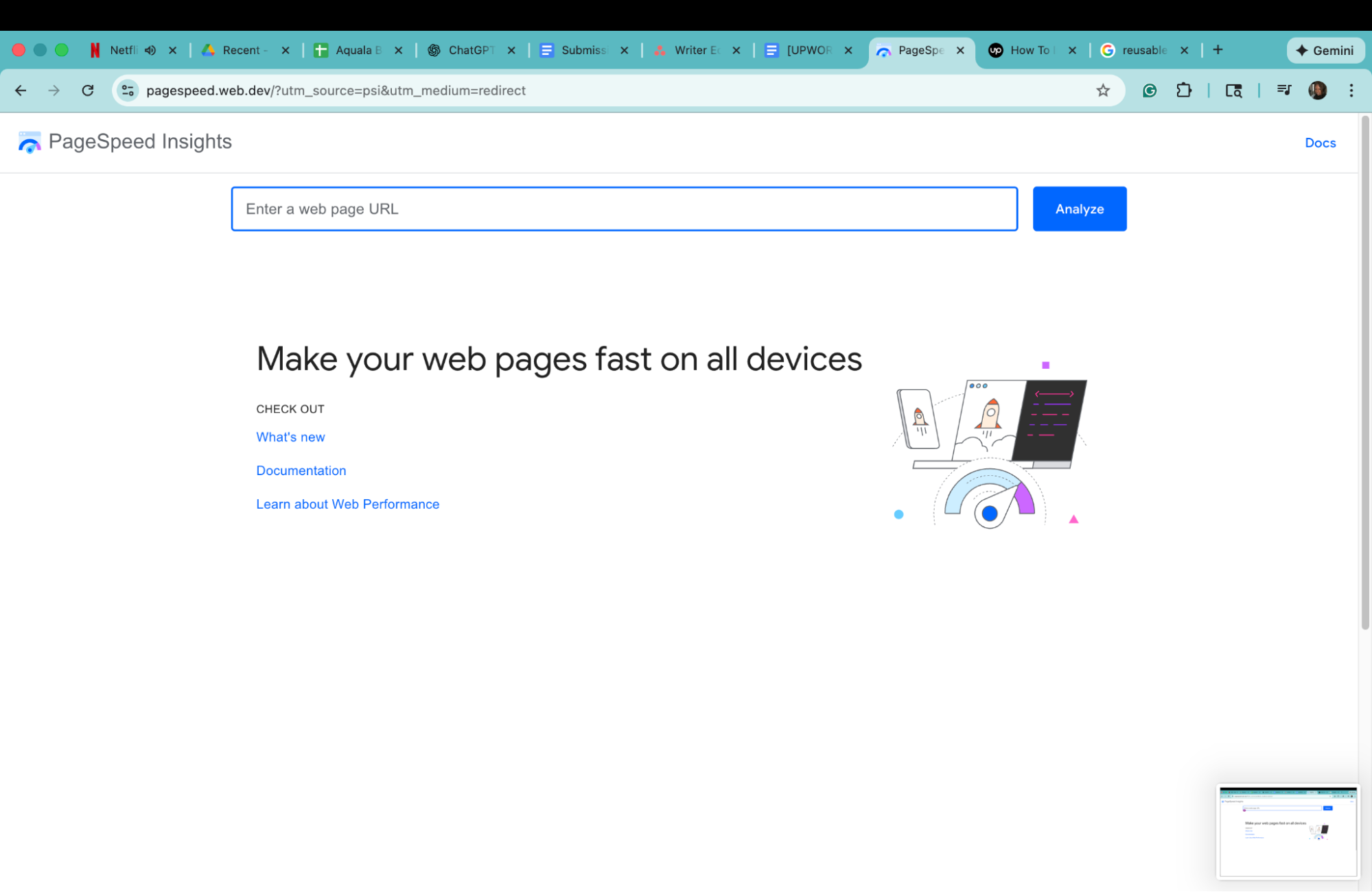 Page speed insights 1