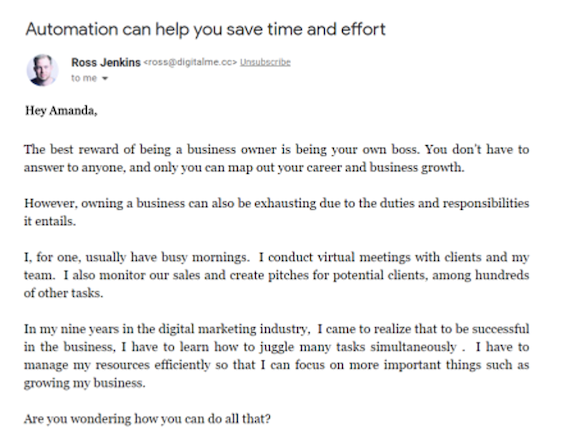 Automation can help you save time and effort
