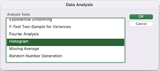 Data Analysis Drop Down Menu