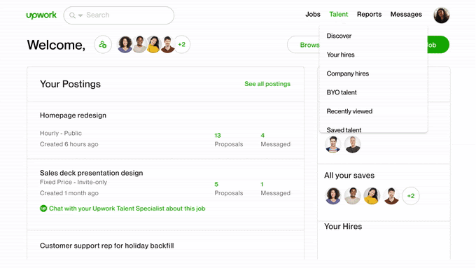 Upwork Discover Page Overview