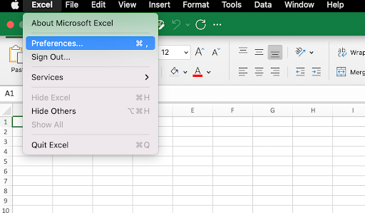 Mac Excel Preferences