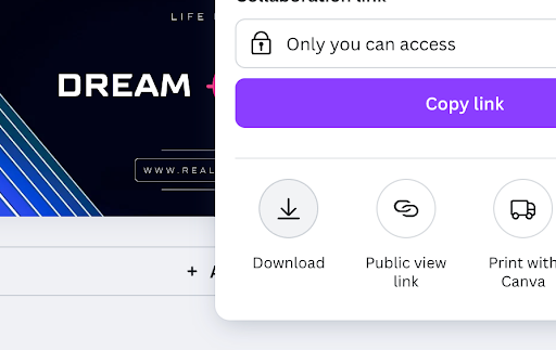 Choose Download and select PNG format for best quality