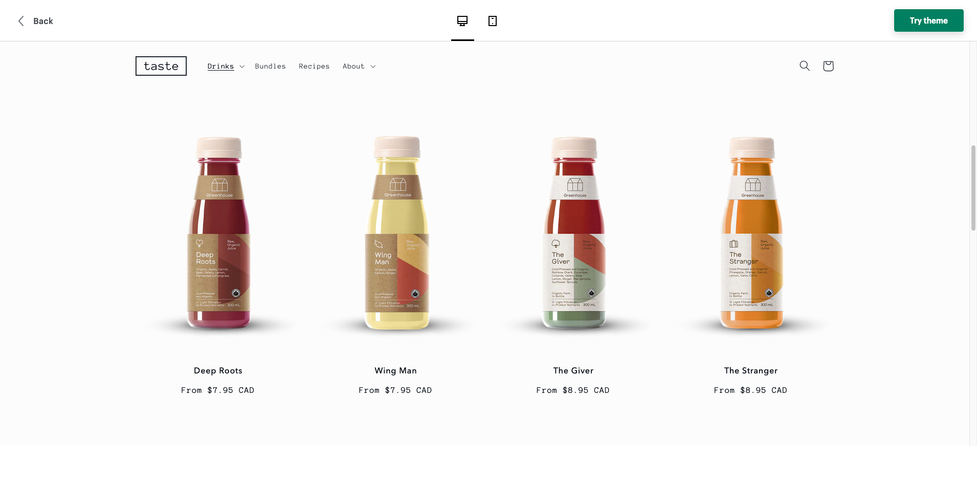 Shopify store