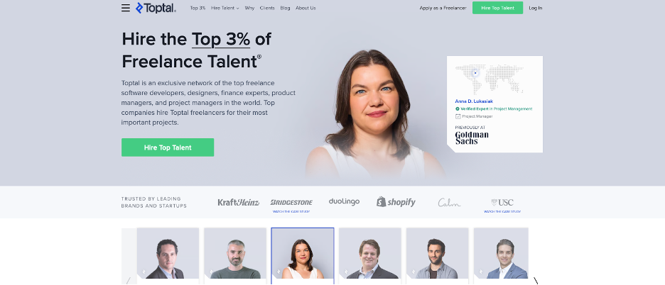 Toptal Home Page