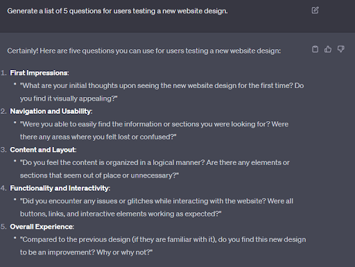User testing and feedback