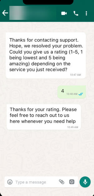 Whatsapp interaction 2