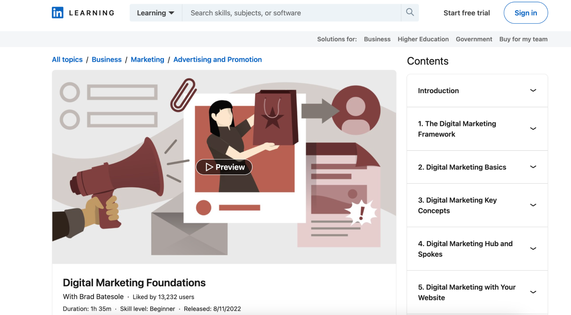 LinkedIn Learning Digital Marketing Foundations