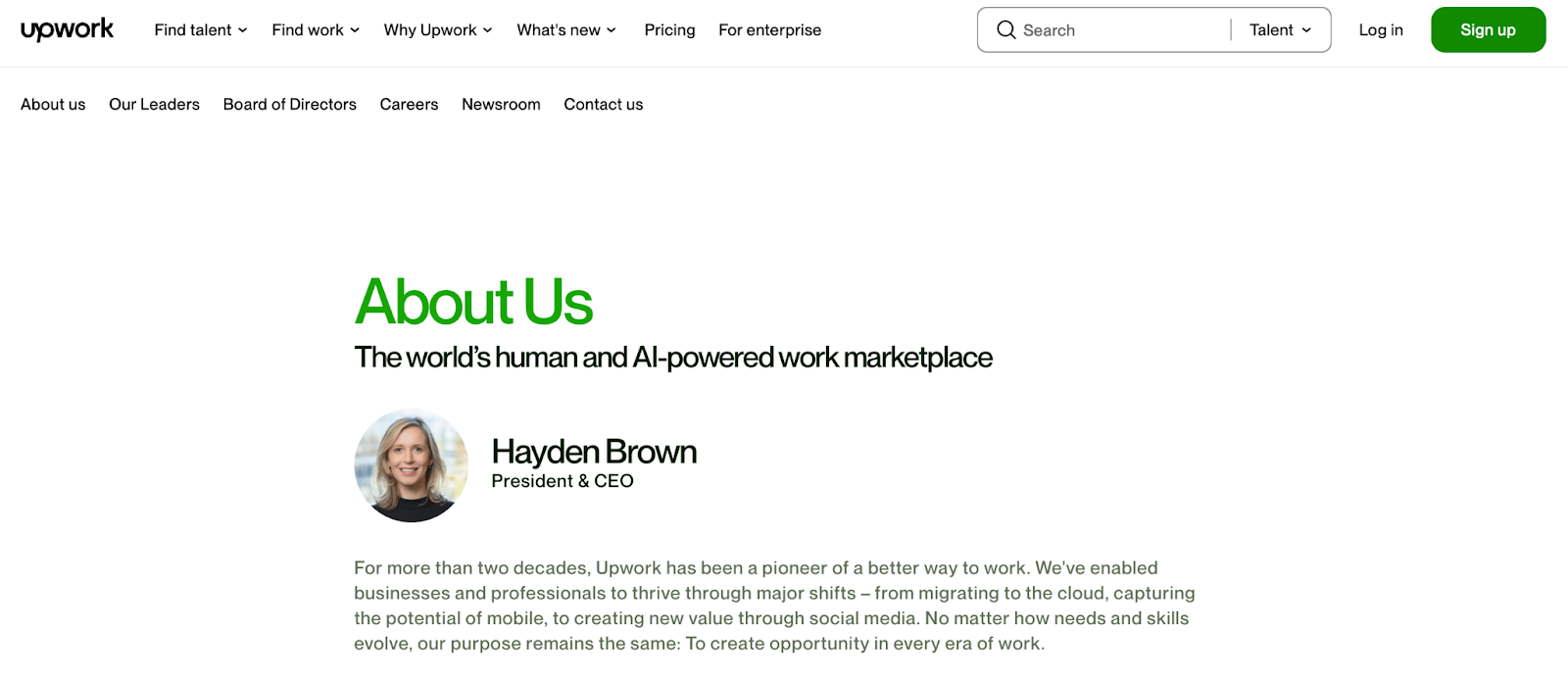 Upwork's value proposition