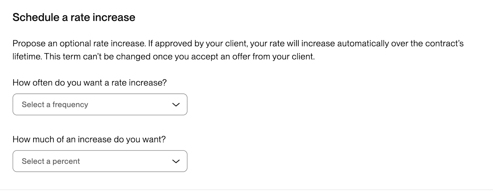 Schedule a rate increase