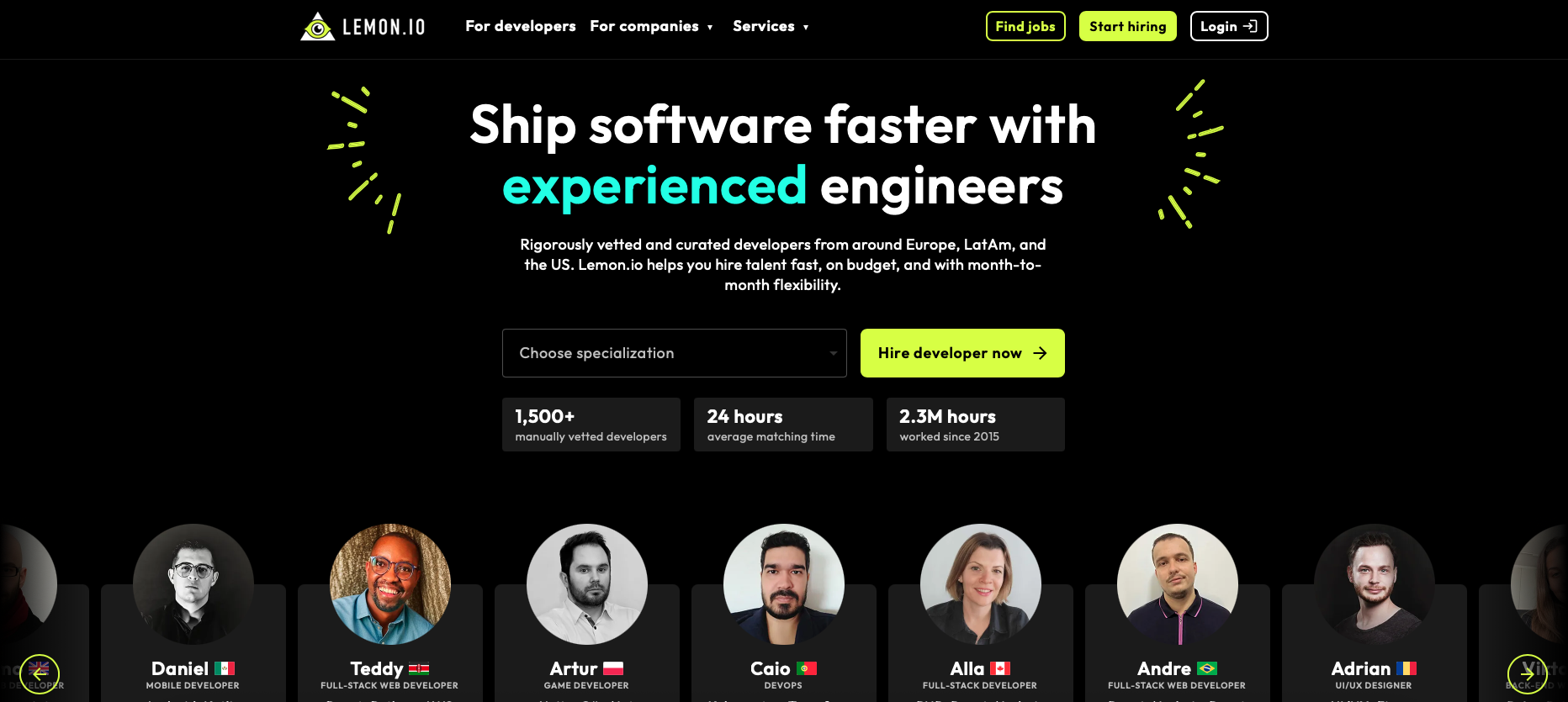 Lemon.io: best for longer-term hiring