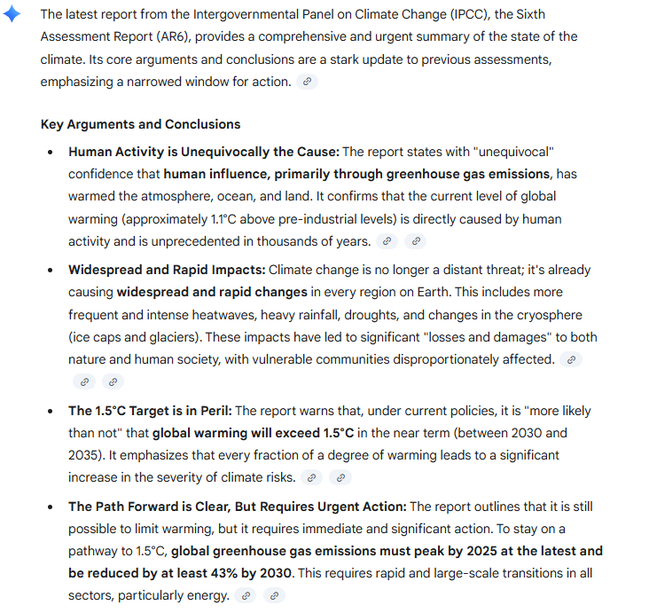 Summarize the key arguments and conclusions of the latest IPCC report on climate change.