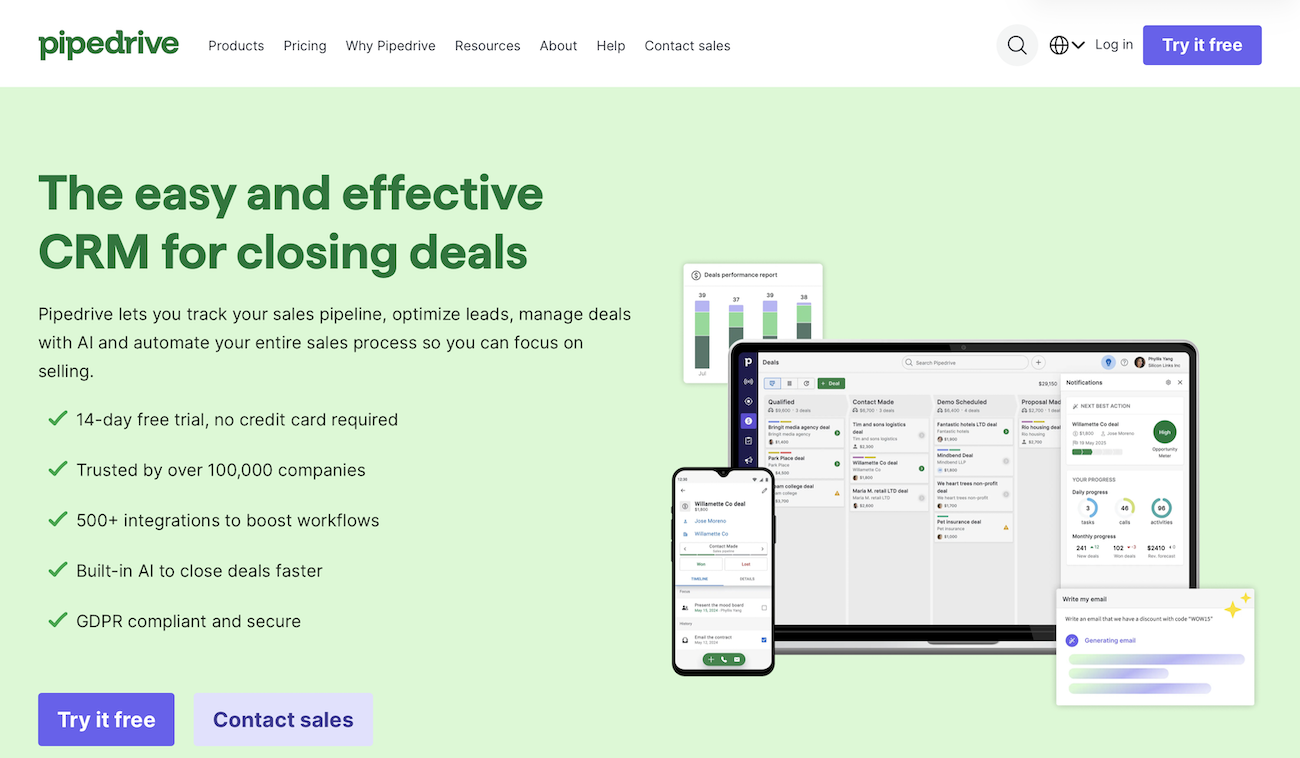 Pipedrive for customer management