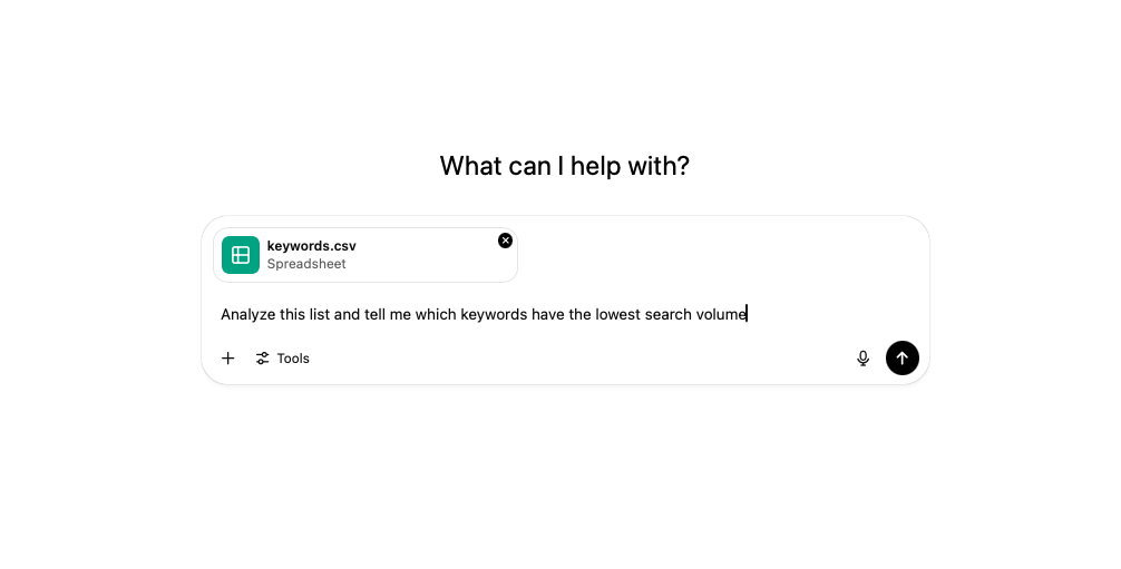 For ChatGPT to analyze a spreadsheet, simply upload the file and state what you want it to do.