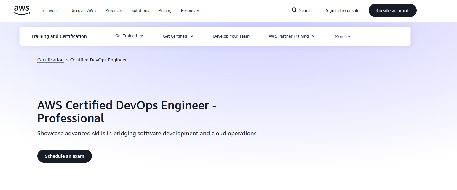 AWS certified devOps engineer