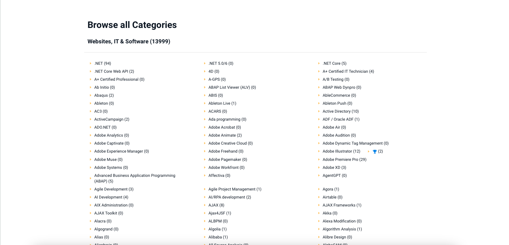 Browse all categories