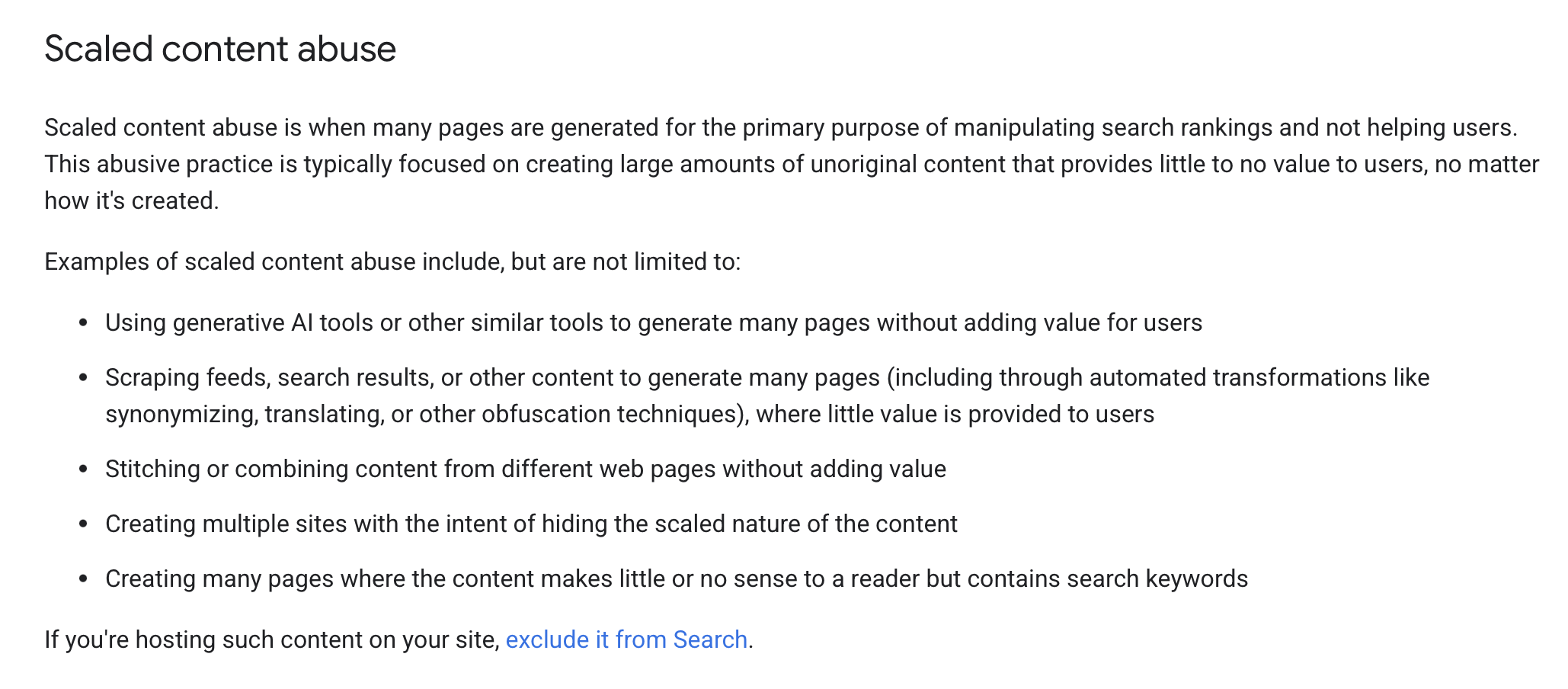 Scaled content abuse