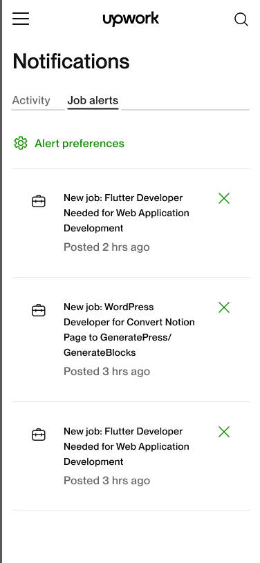 Job notifications