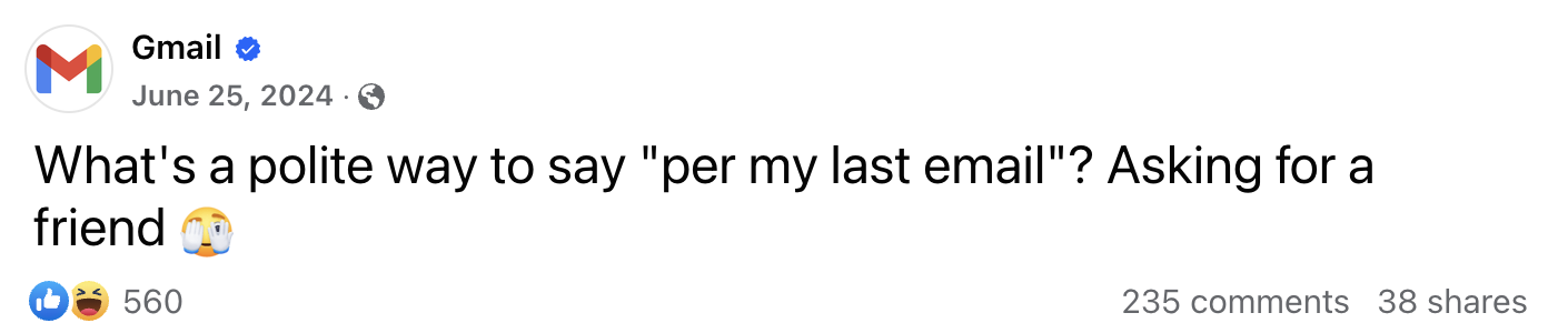 Per my last email…