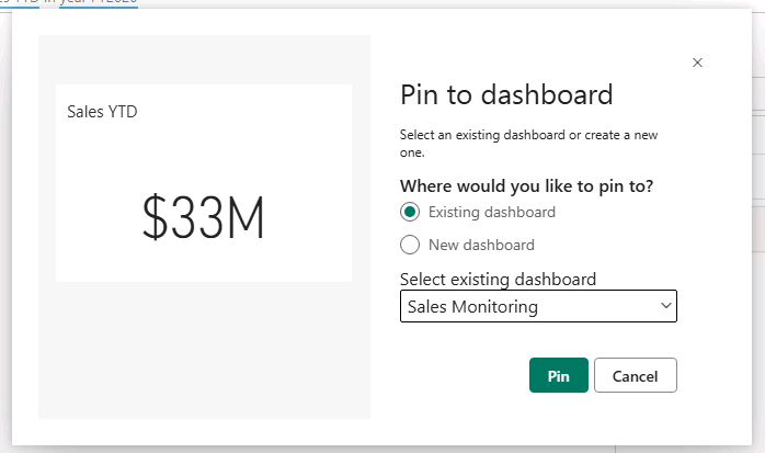 Select the dashboard you created