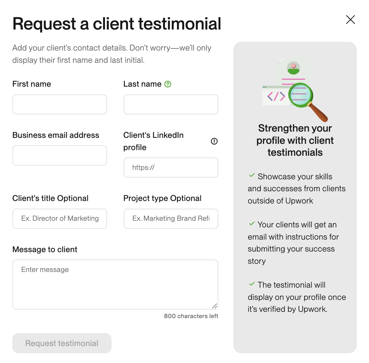 Request a Testimonial